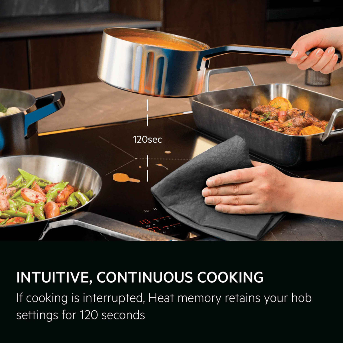 AEG TK85IM00FB 80cm MaxiSense Induction Hob - Black