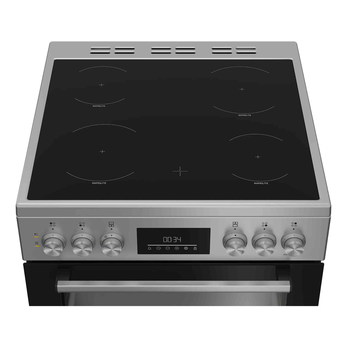 Beko EDC6731S 60cm Ceramic Double Oven Cooker - Silver