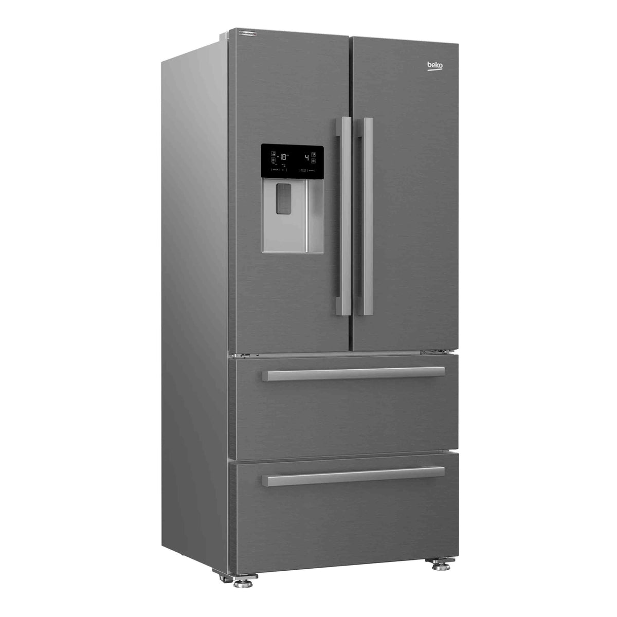 Beko GNE460520DVPX Freestanding American Style Fridge Freezer - Brushed Steel