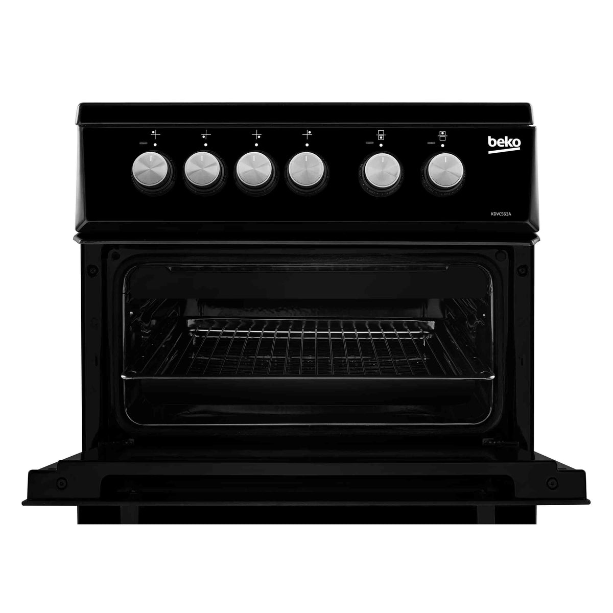 Beko KDVC563AK 50cm Double Oven Ceramic Hob Cooker - Black