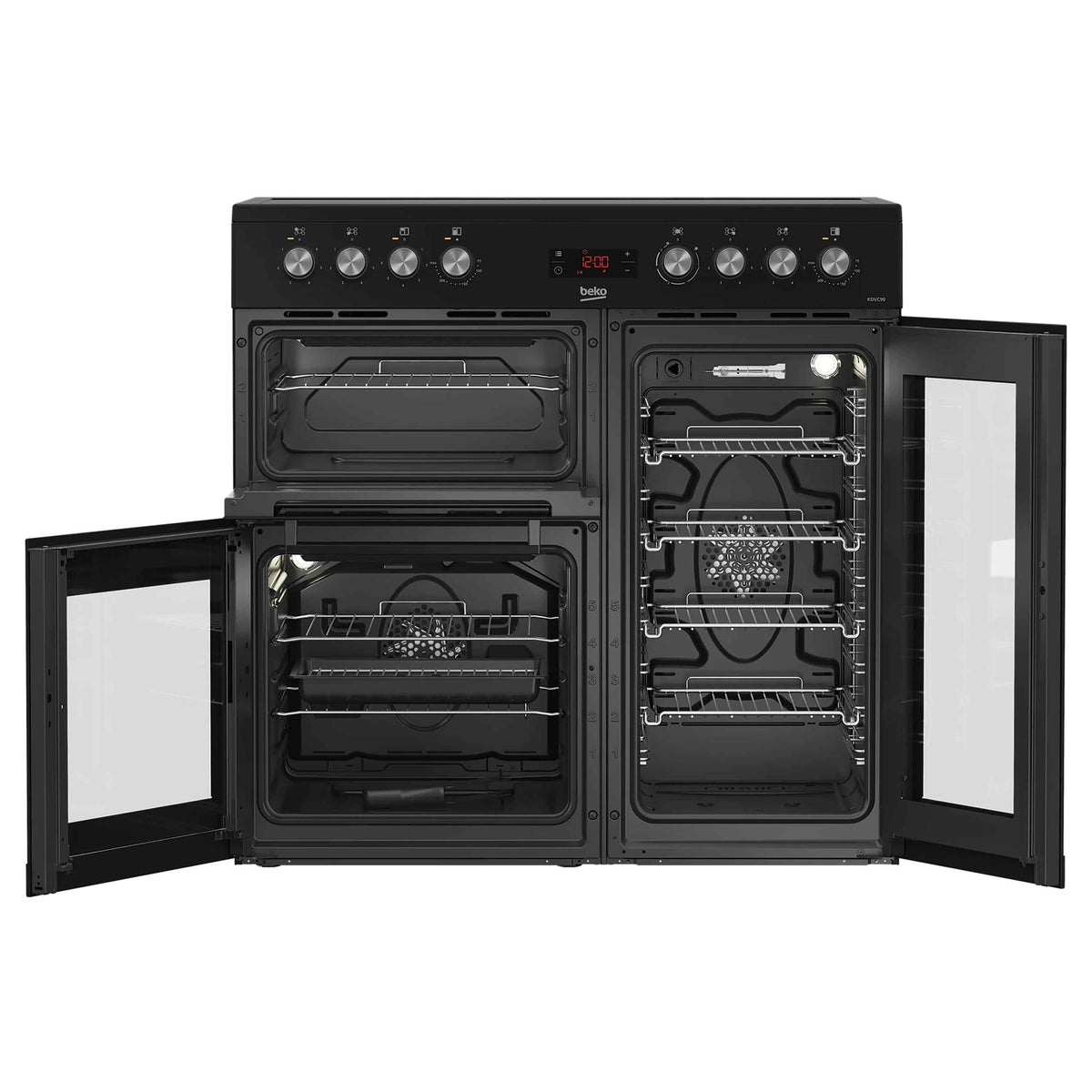 Beko KDVC90K 90cm Double Oven Range Cooker - Black