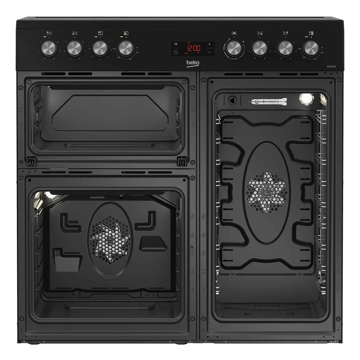 Beko KDVC90K 90cm Double Oven Range Cooker - Black