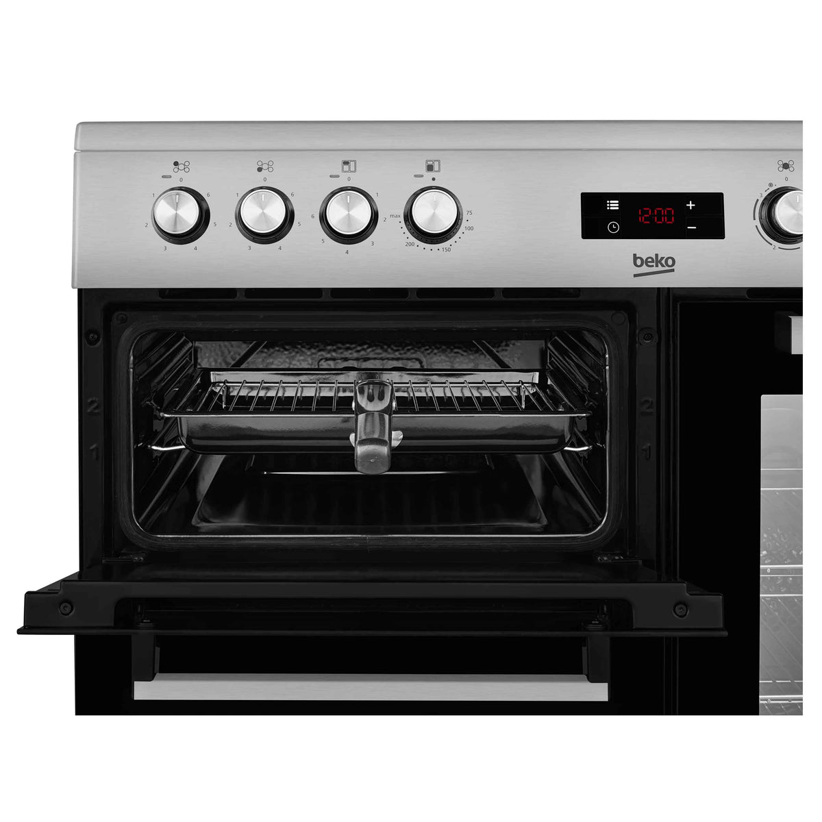 Beko KDVC90X Freestanding 90cm Double Oven Range Cooker in Stainless Steel