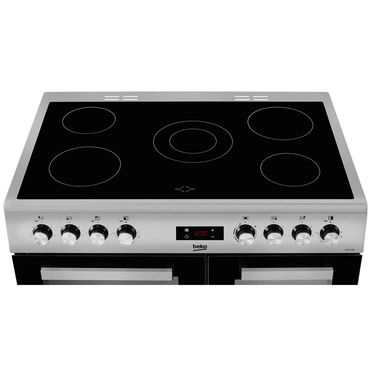 Beko KDVC90X Freestanding 90cm Double Oven Range Cooker in Stainless Steel