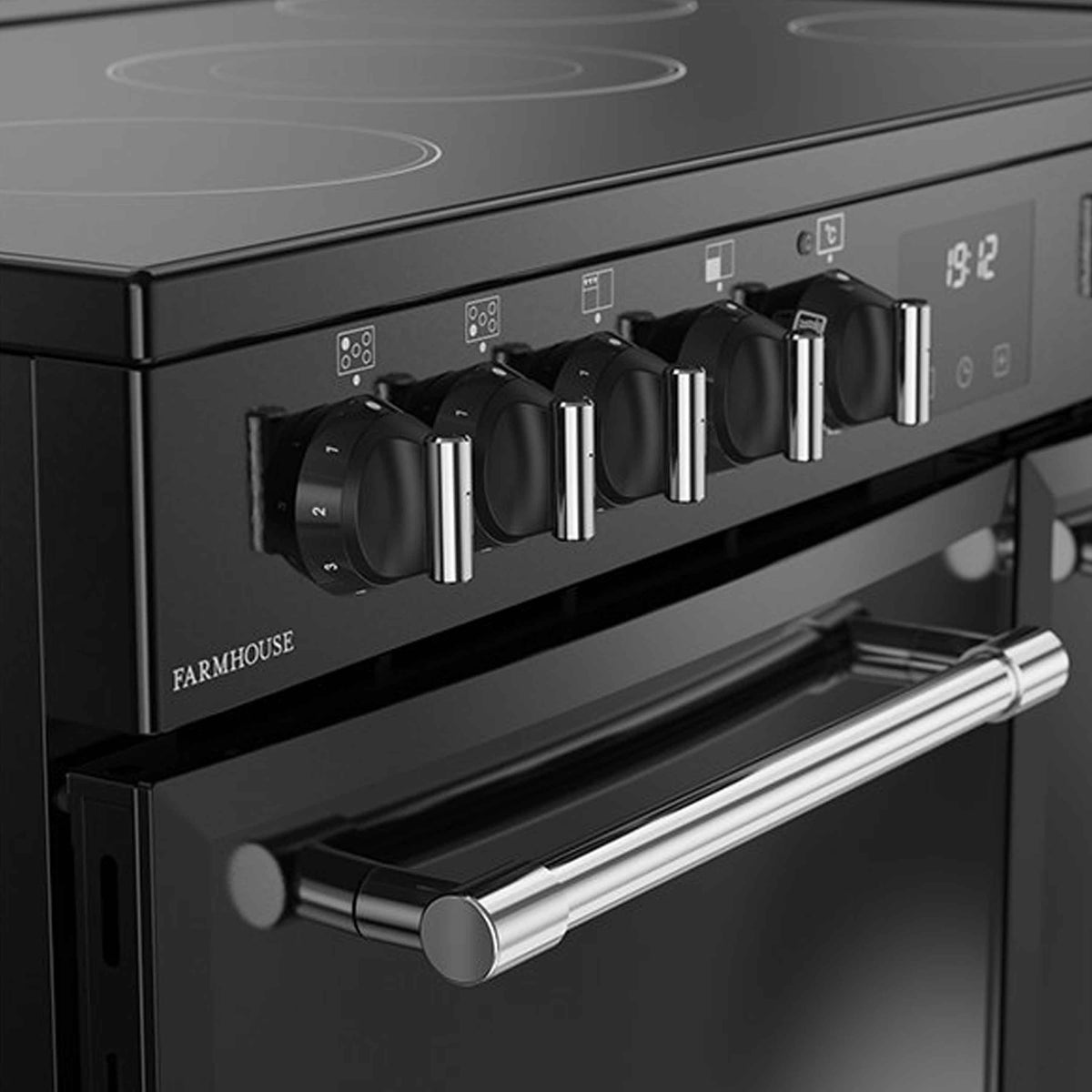Belling FH90EBLK Farmhouse All Electric 90cm Range Cooker - Black