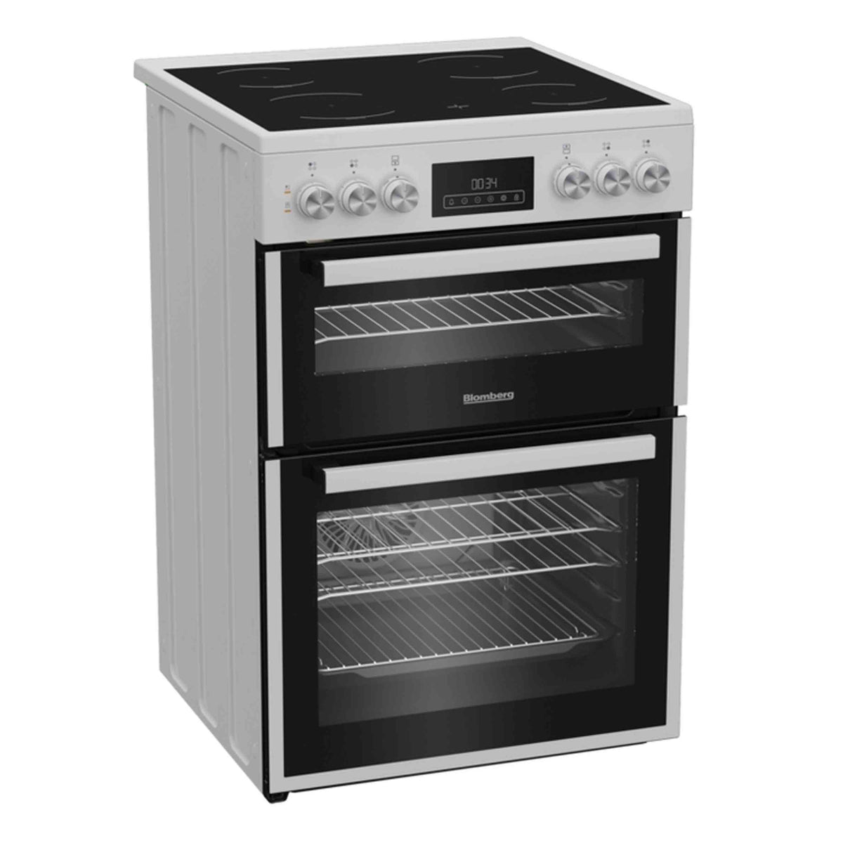 Blomberg HKRN651W 60cm Double Oven Cooker with Vitroceramic Hob - White
