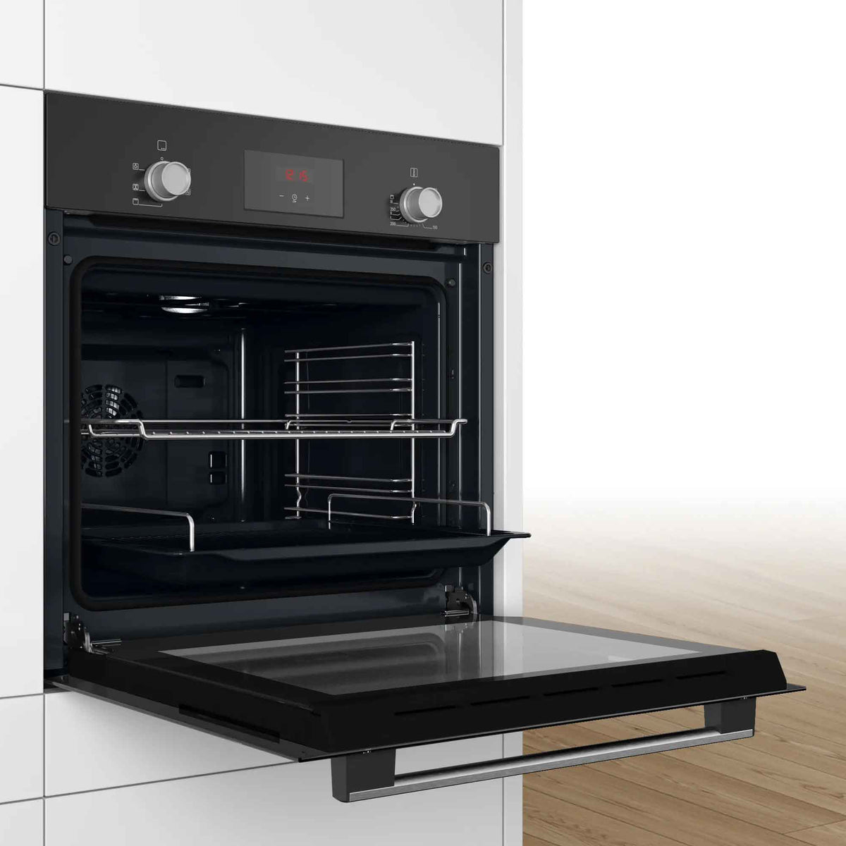 Bosch HHF113BA0B Serie 2 Built-In Single Fan Oven - Black