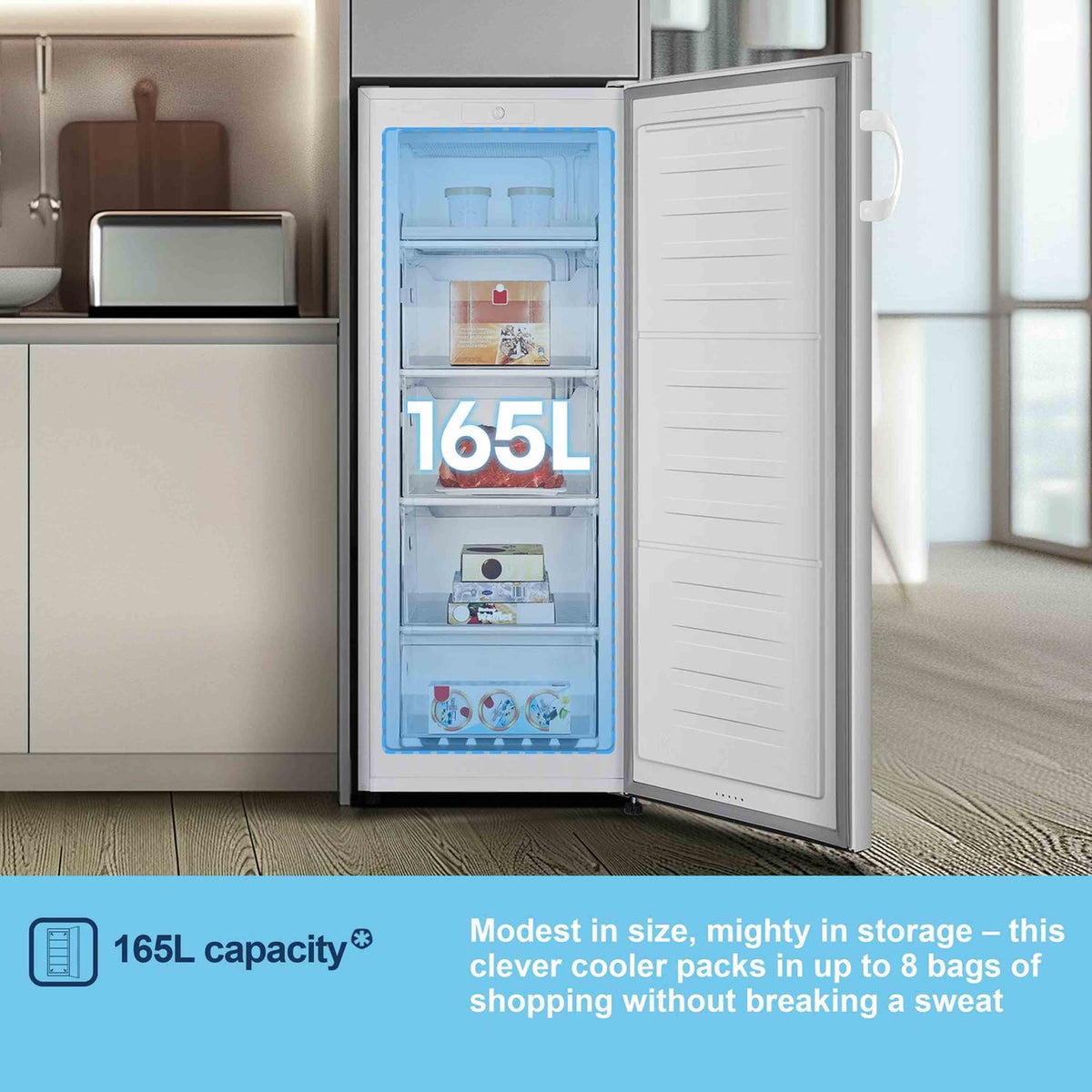Fridgemaster MTZ55153E Freestanding 55cm Static Tall Freezer – White
