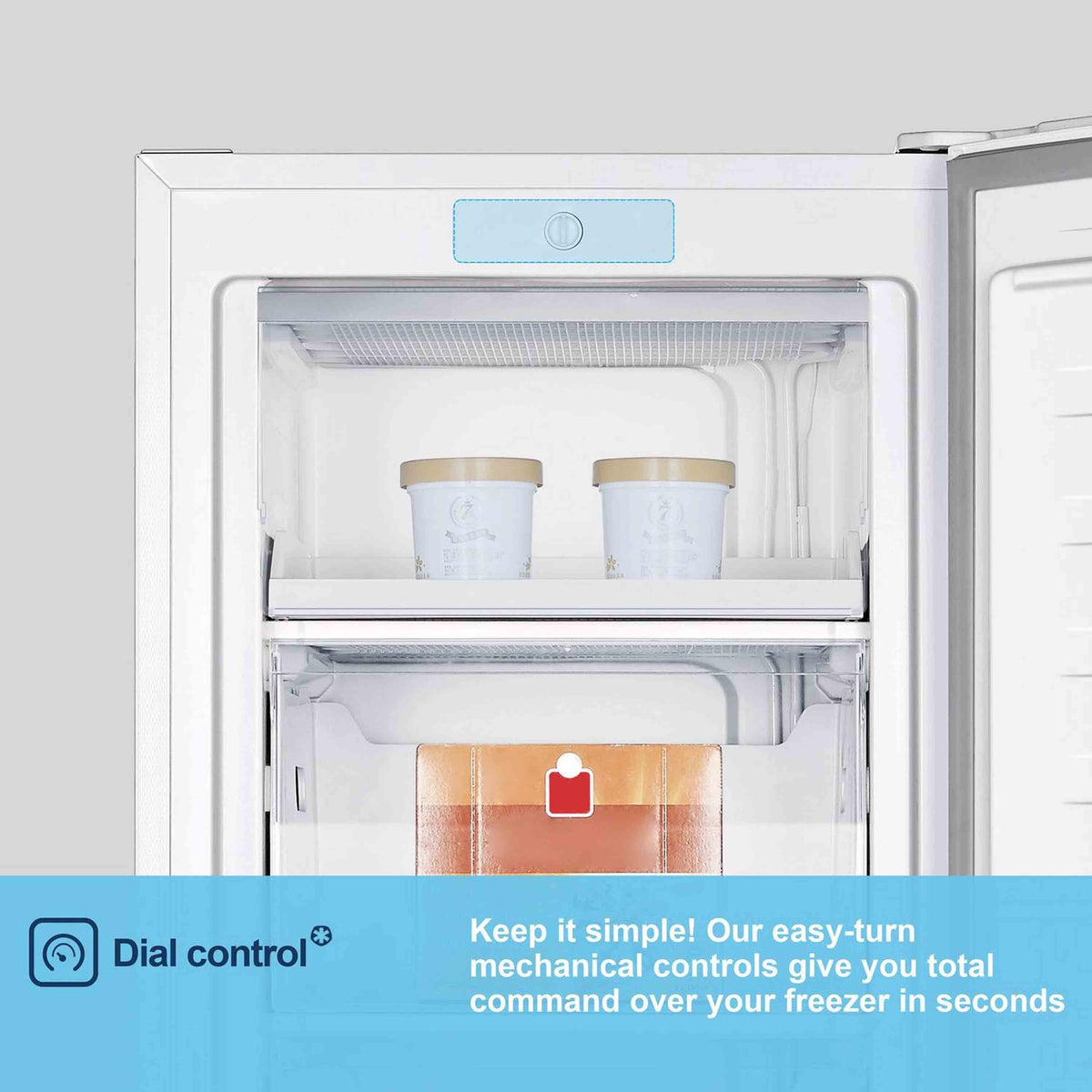 Fridgemaster MTZ55153E Freestanding 55cm Static Tall Freezer – White