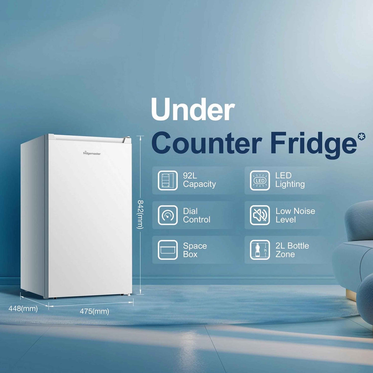 Fridgemaster MUL4892E Undercounter Larder Fridge - White