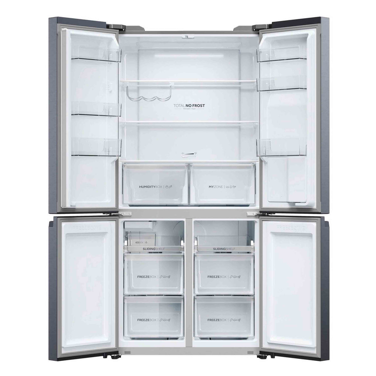 Haier HCR5919EHMB Multi Door Frost Free American Fridge Freezer - Brushed Black
