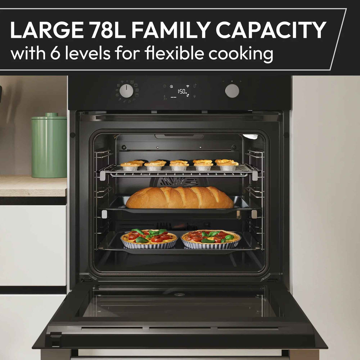 Hoover HO6H5B3HTX Single Multifunction Oven 78L - Stainless Steel