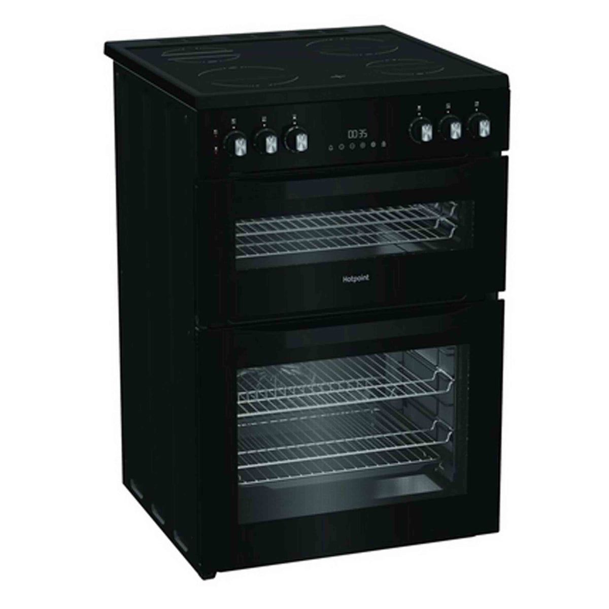 Hotpoint HDE6VDC2B1 60cm Double Oven Electric Cooker - Black