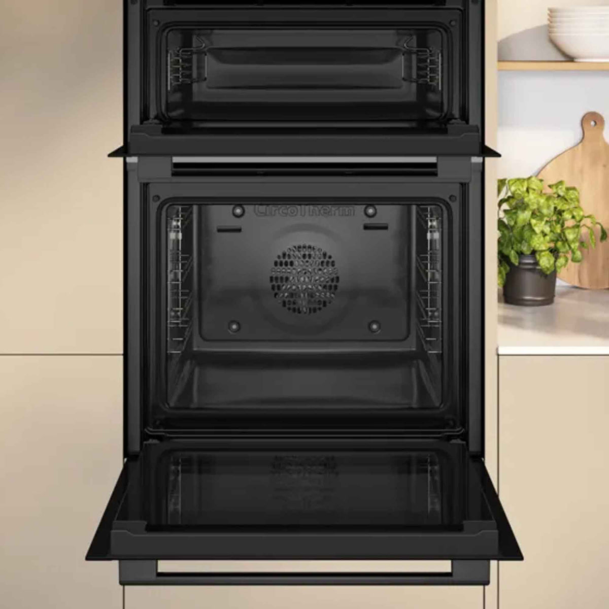 Neff U1ACE2AG3B 59.4cm Built In Electric Double Oven - Graphite Grey