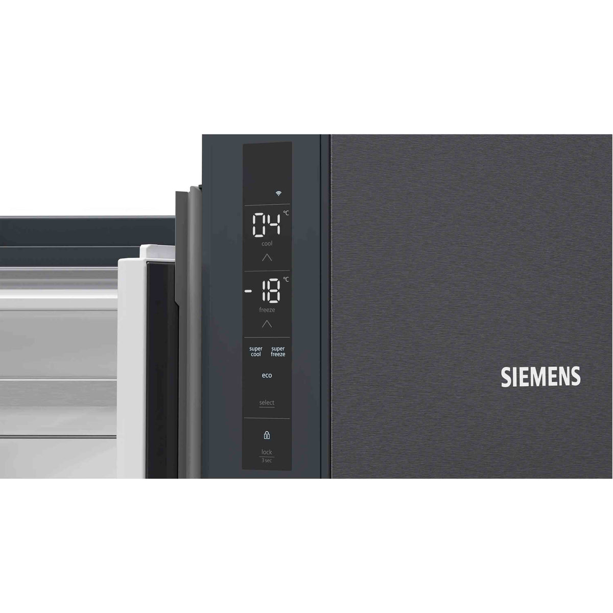 Siemens KF96NAXEAG IQ300 French Door American Fridge Freezer - Black Stainless Steel