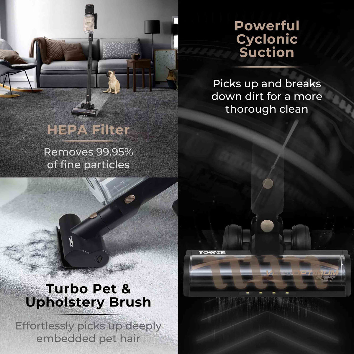Tower T513025 VL120 Optimum Pet Cordless 3-in-1 Vacuum Cleaner