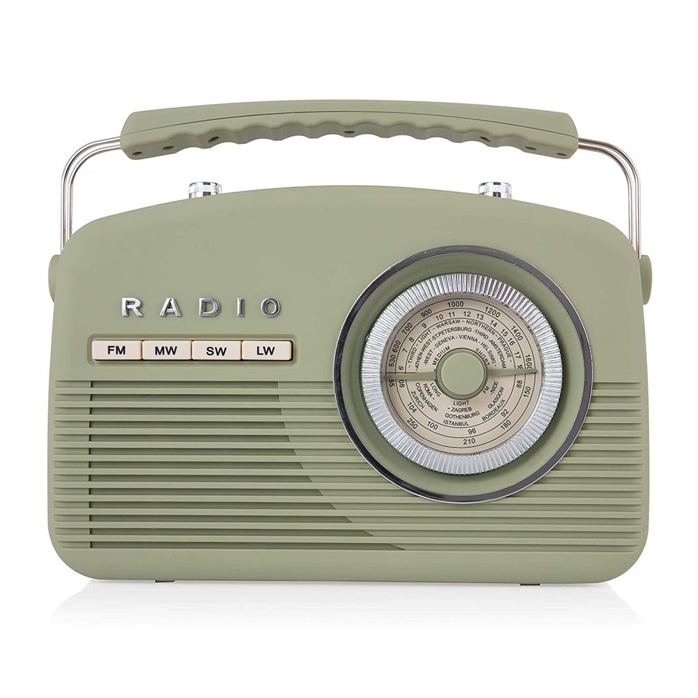 Akai AKAA60010VSG Portable 4 Band Vintage Radio in Sage Green