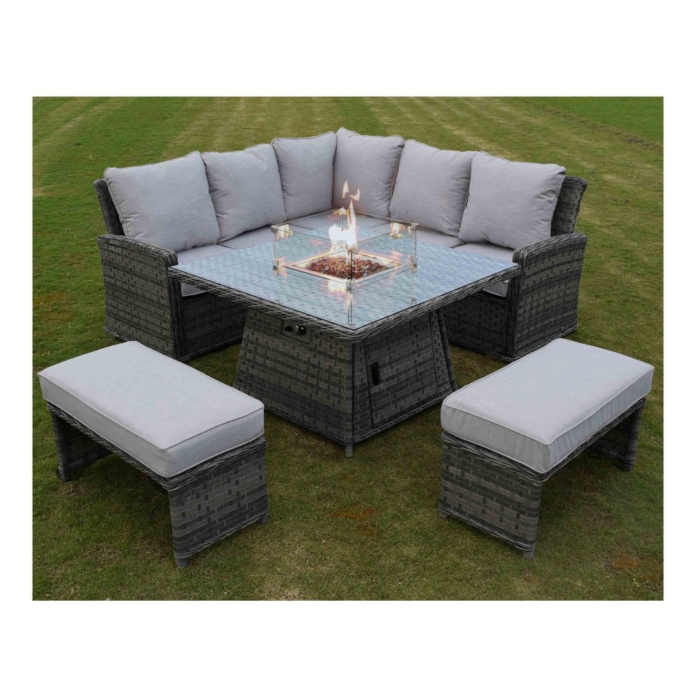 Arizona Casual Dining Firepit Set - Dark Grey