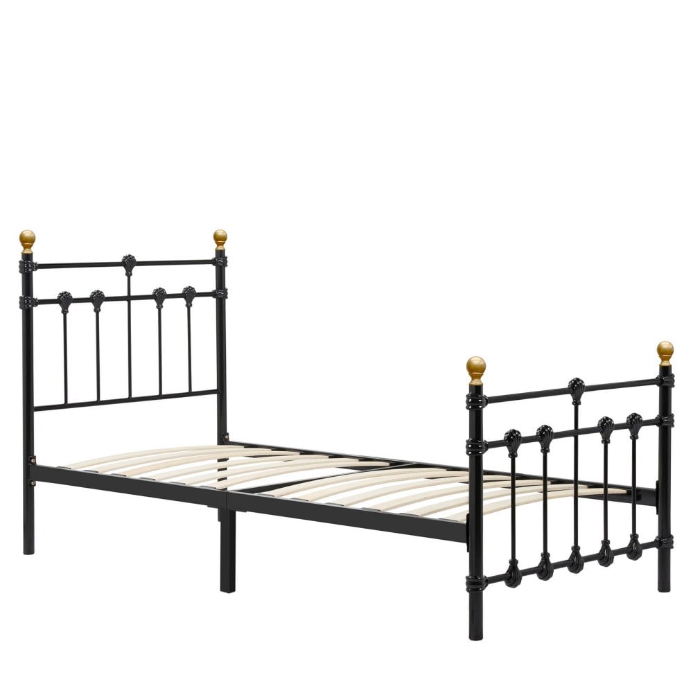 Atlas 3ft Single Metal Bed - Black