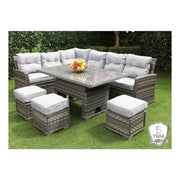 Augusta Large Casual Dining Set in Dark Grey