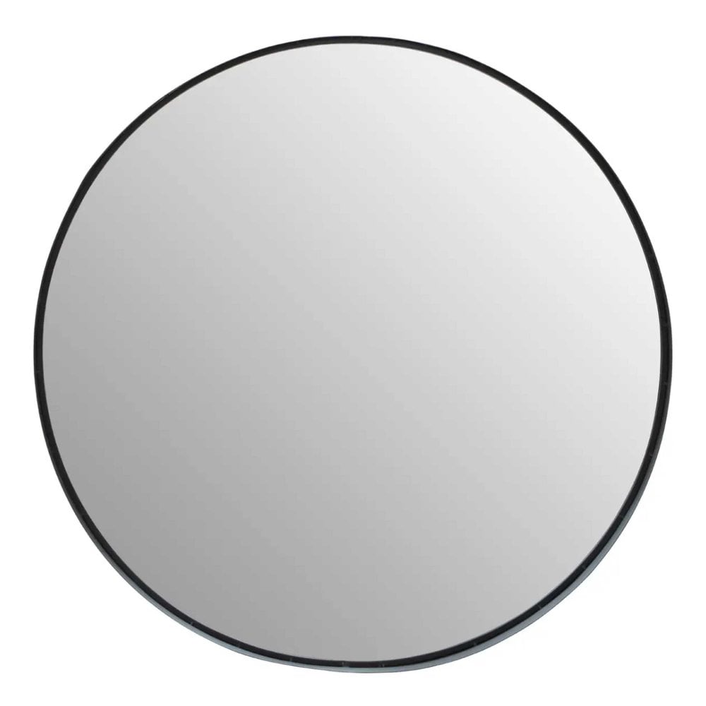 Avento Large Round Black Wall Mirror