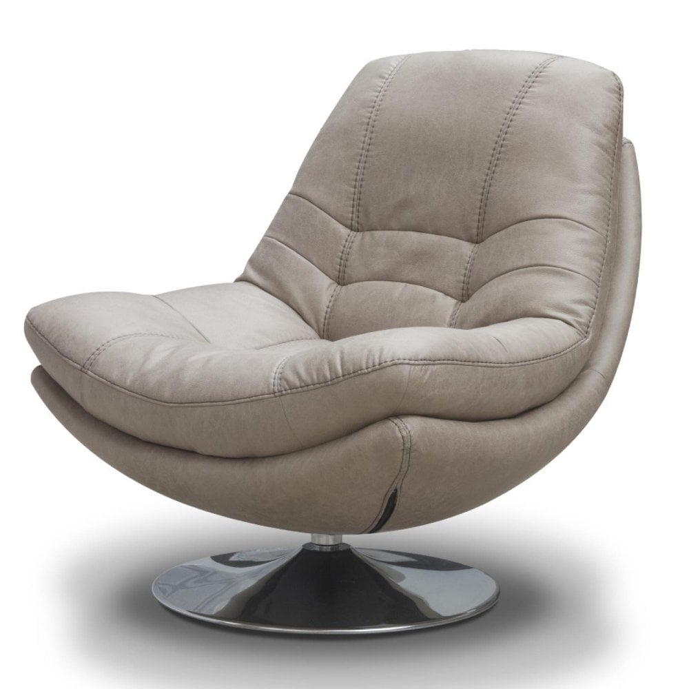 Axis Fabric Swivel Chair in Light Grey