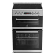 Beko EDC634S 60cm Ceramic Double Oven Cooker - Silver