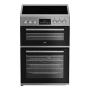 Beko EDC6731S 60cm Ceramic Double Oven Cooker - Silver