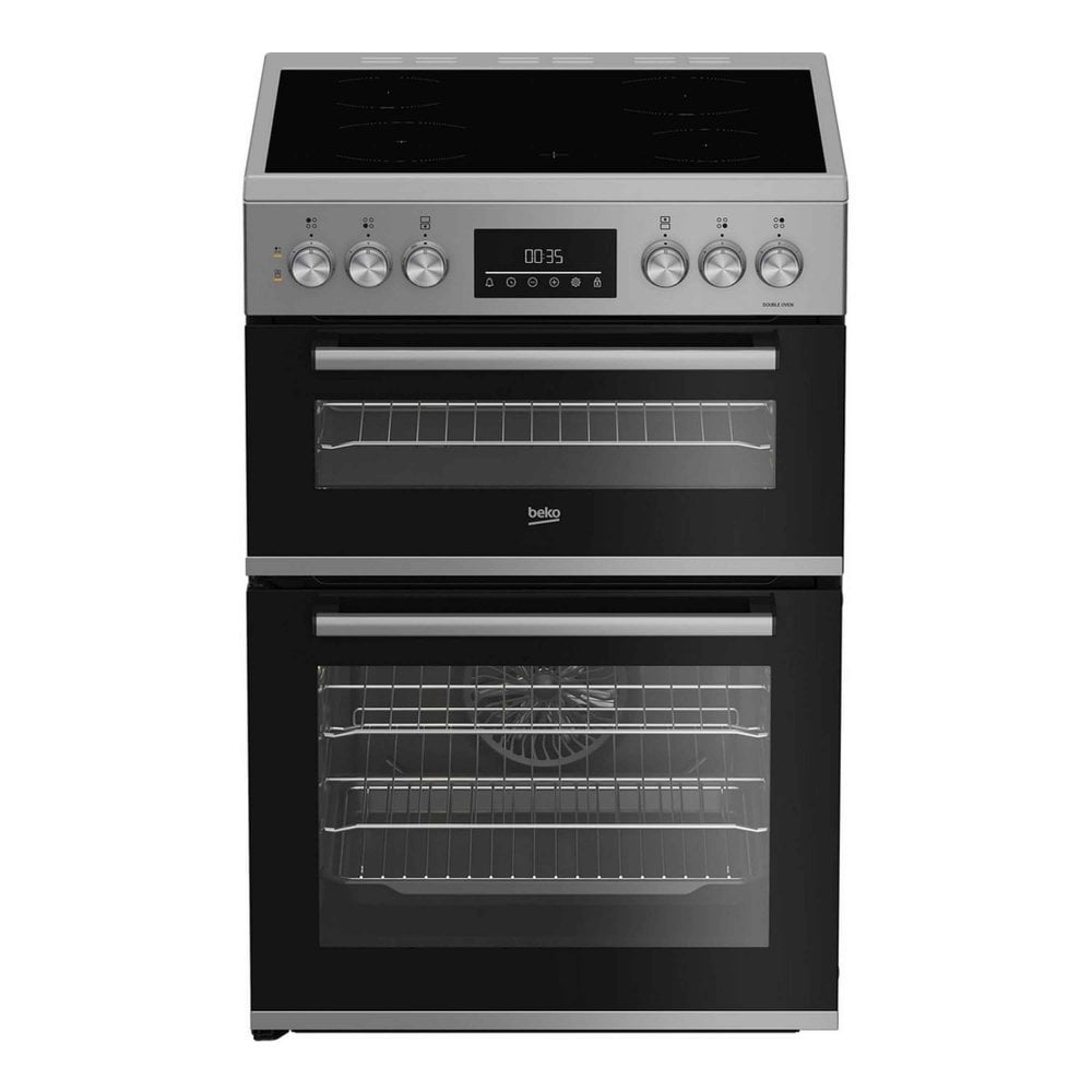 Beko EDC6731S 60cm Ceramic Double Oven Cooker - Silver