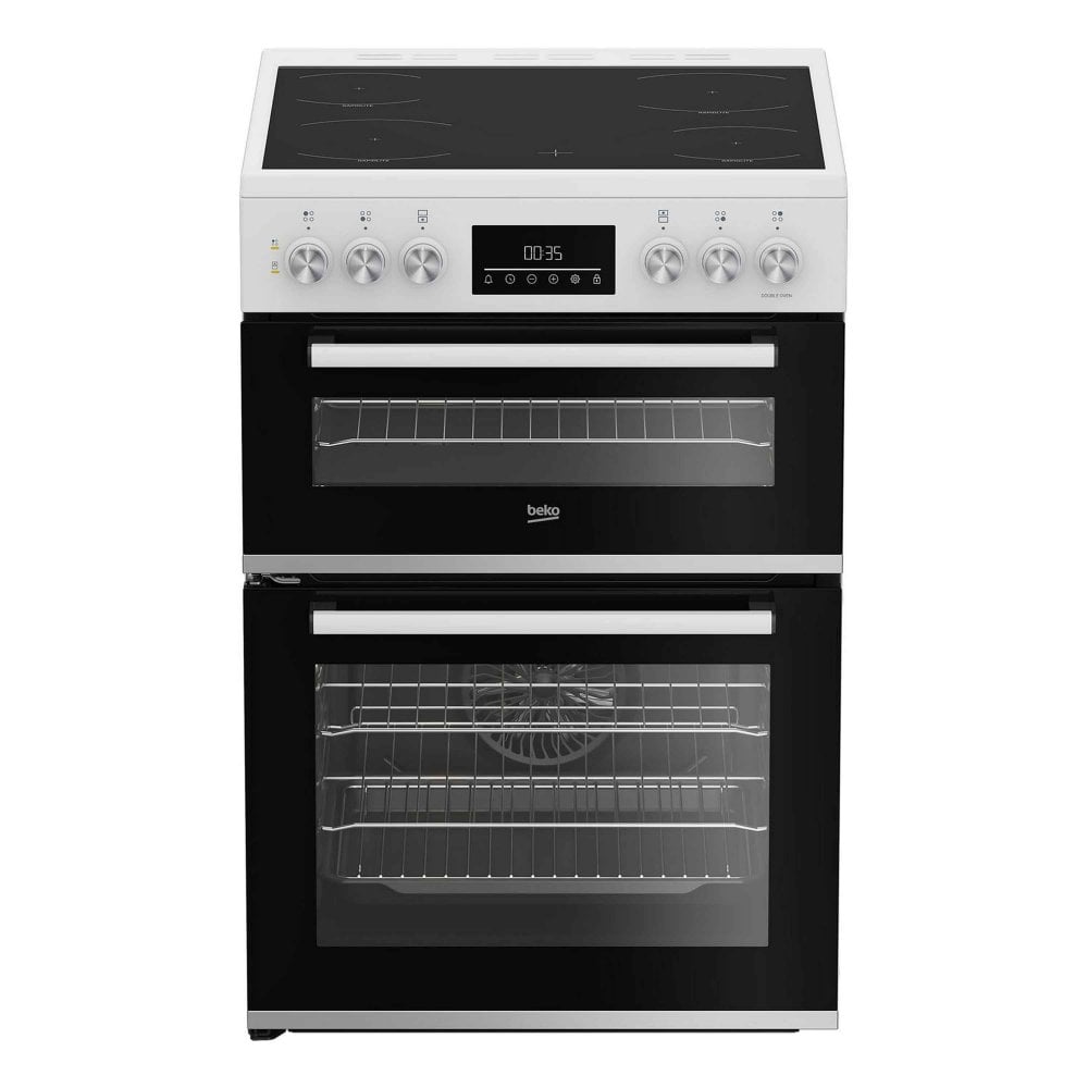Beko EDC6731W 60cm Ceramic Double Oven Cooker - White