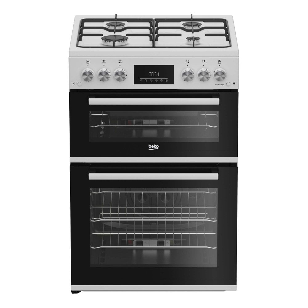 Beko EDG6231W 60cm Double Oven Gas Cooker - White
