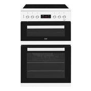 Beko KDC653W Freestanding 60cm Ceramic Hob Double Oven Cooker - White