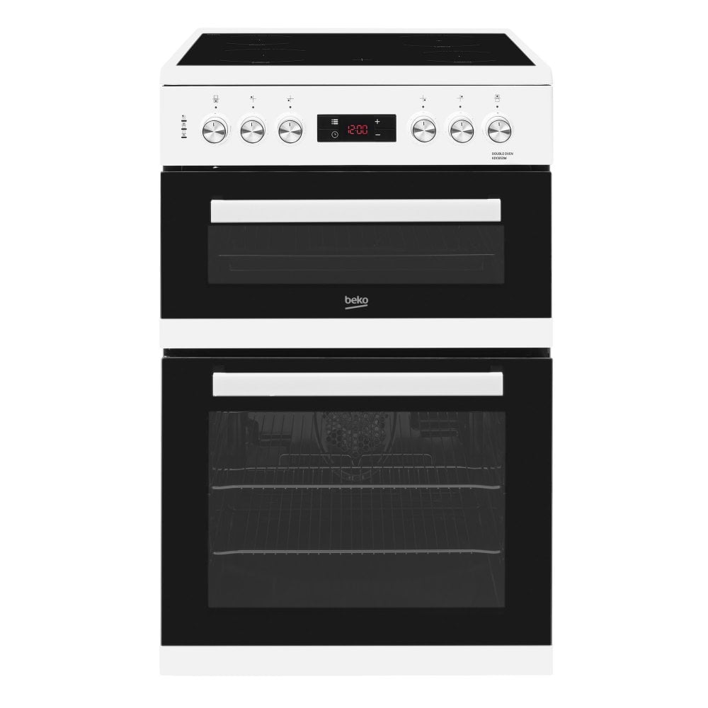 Beko KDC653W Freestanding 60cm Ceramic Hob Double Oven Cooker - White
