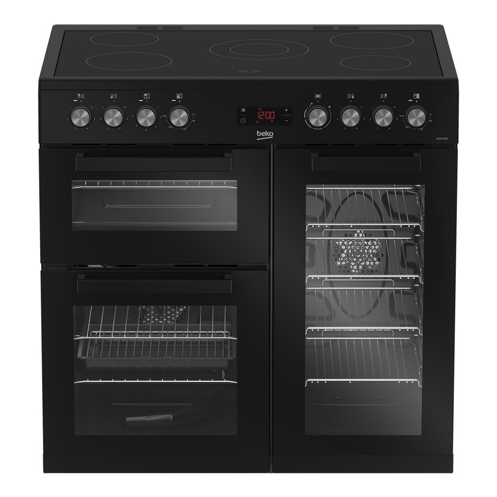 Beko KDVC90K 90cm Double Oven Range Cooker - Black