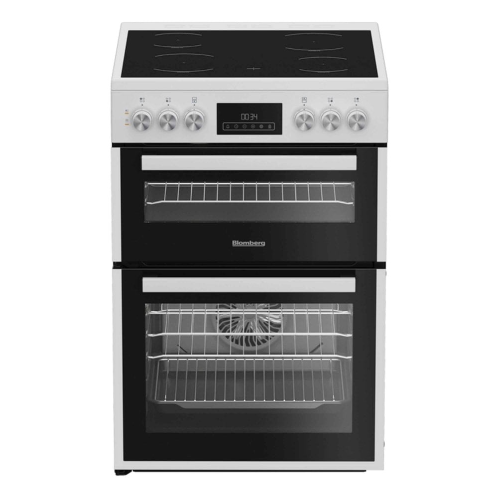 Blomberg HKRN651W 60cm Double Oven Cooker with Vitroceramic Hob - White