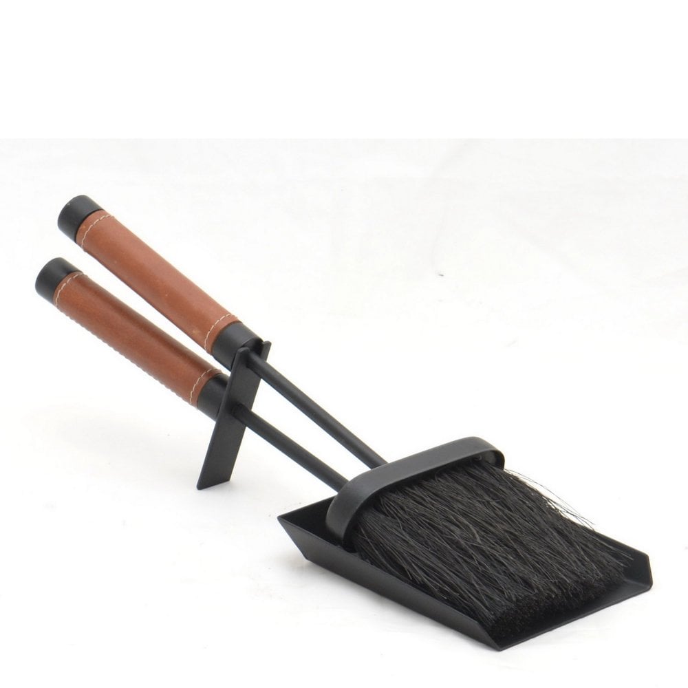 Castle Living Leather Hearth Tidy - Black