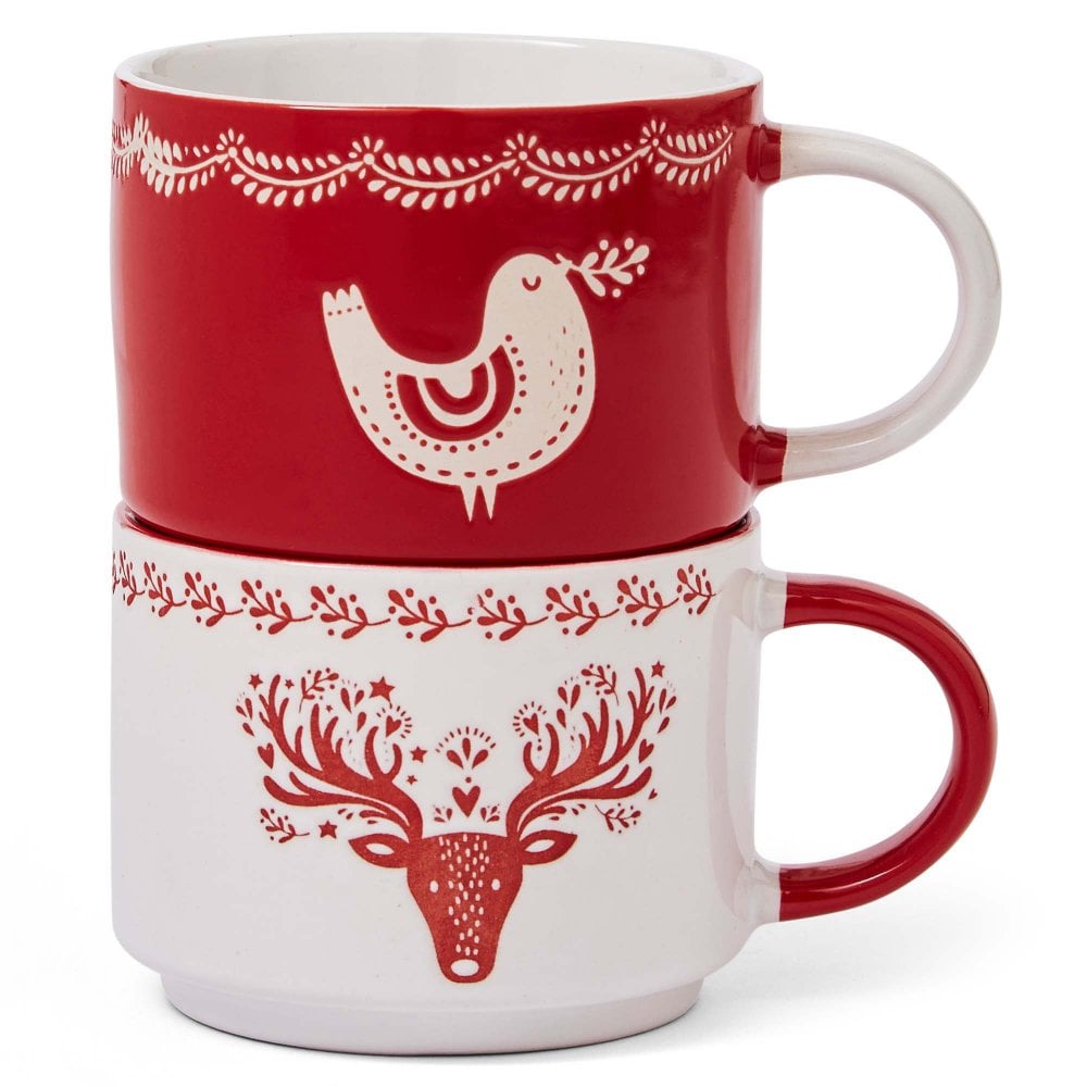 Cooksmart A Nordic Christmas Set of Two Stacking Mugs