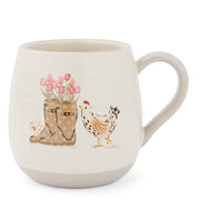 Cooksmart Hen House Lane Belly Mug - Wellies & Hens