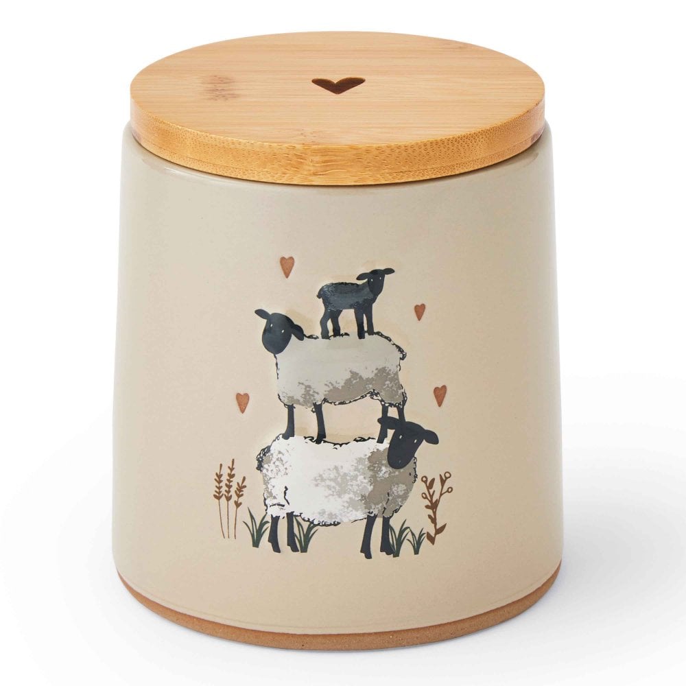 Cooksmart Highland Sheep Ceramic Canister - Beige
