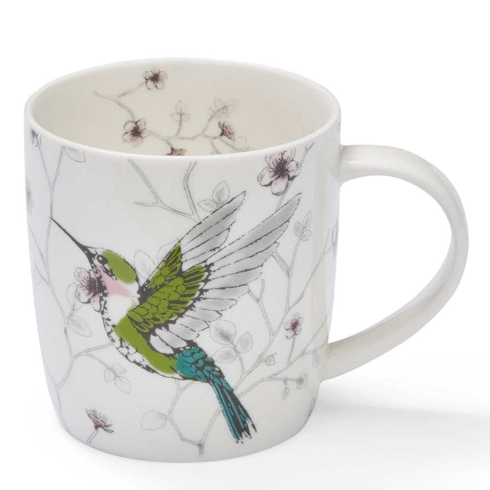 Cooksmart Hummingbirds Barrell China Mug – White