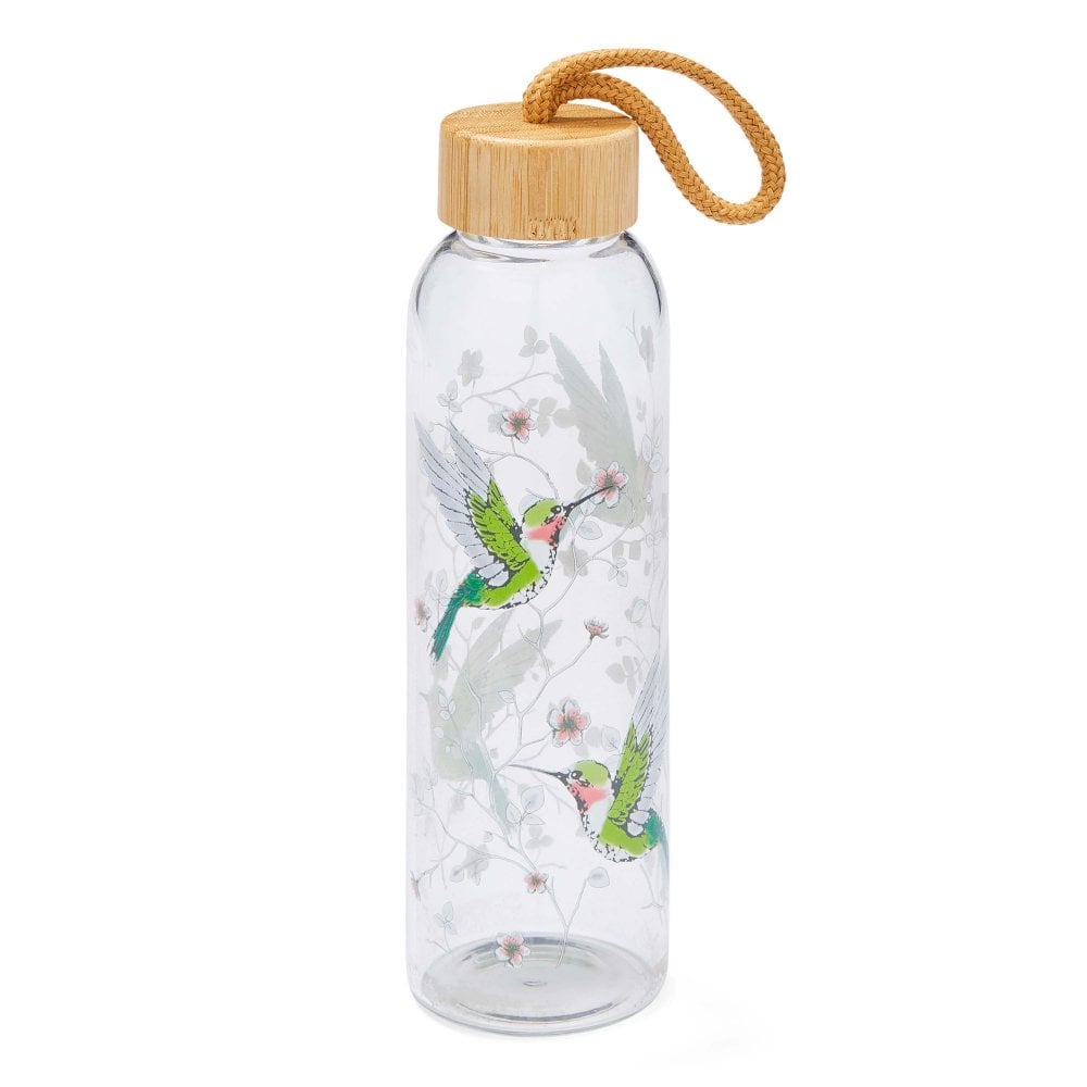 Cooksmart Hummingbirds Glass Drink Bottle