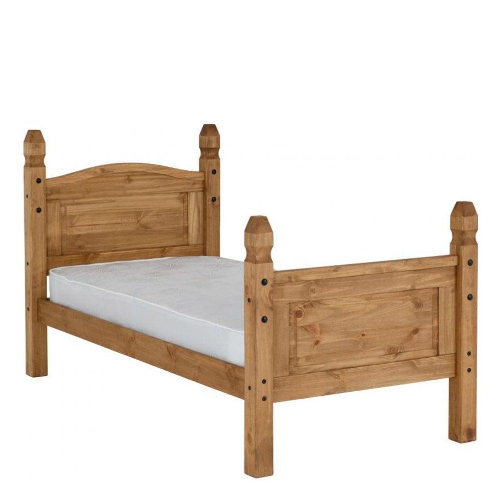 Corona 3ft Bed High Foot End in Distressed Waxed Pine