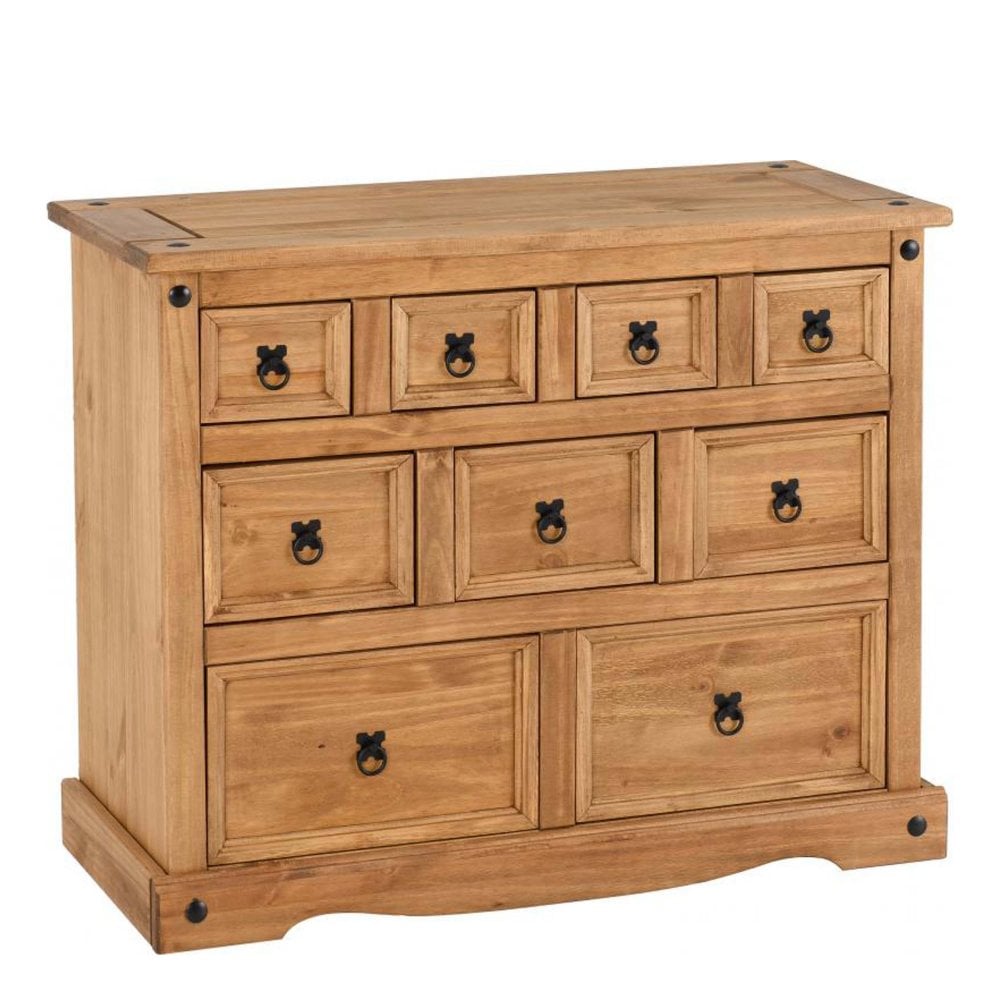 Corona 4+3+2 Drawer Merchant Chest in Distressed Waxed Pine