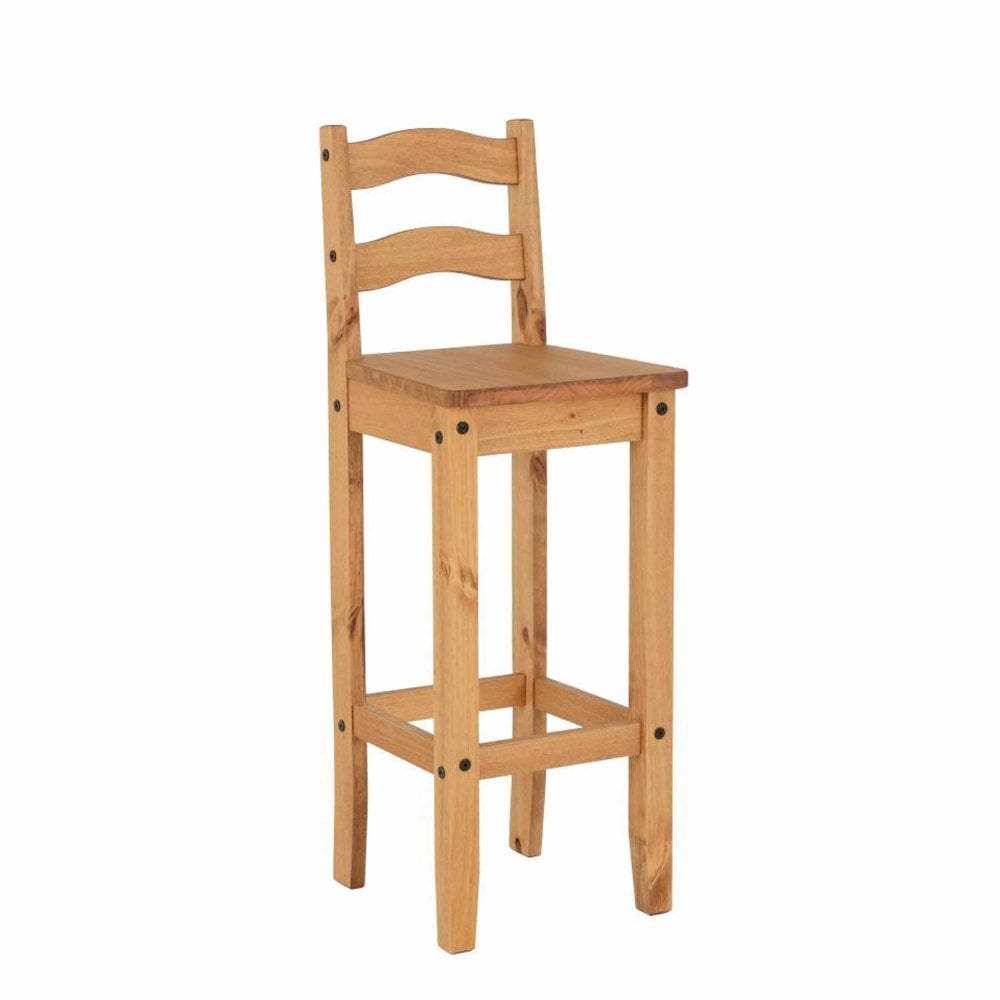 Corona Bar Chair in Distressed Waxed Pine