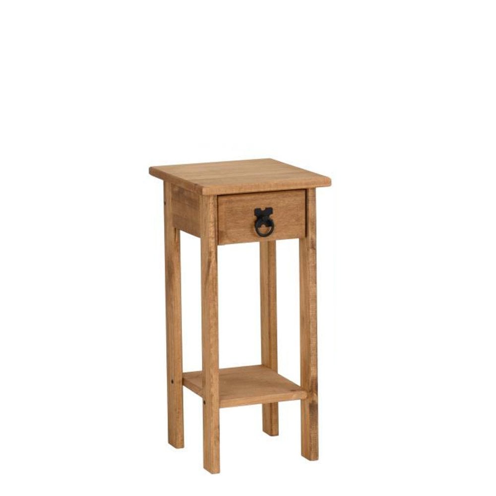 Corona Small Plant Stand in Distressed Waxed Pine