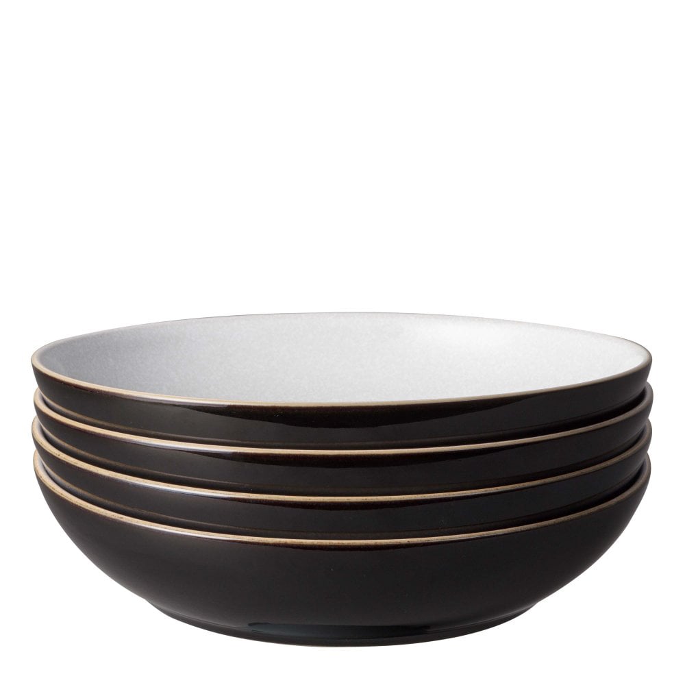 Denby Elements Black 4 Piece Pasta Bowl Set