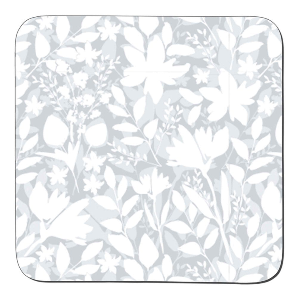 Denby Grey Floral Set of 6 Coasters
