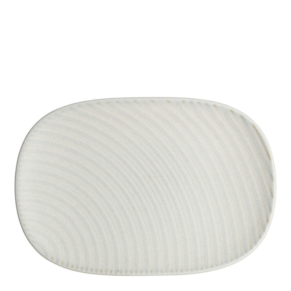 Denby Impression Cream Spiral Medium Oblong Platter