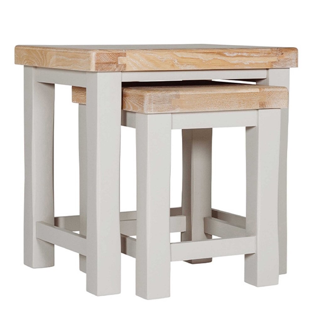 Doune Oak Nest of Tables – Taupe
