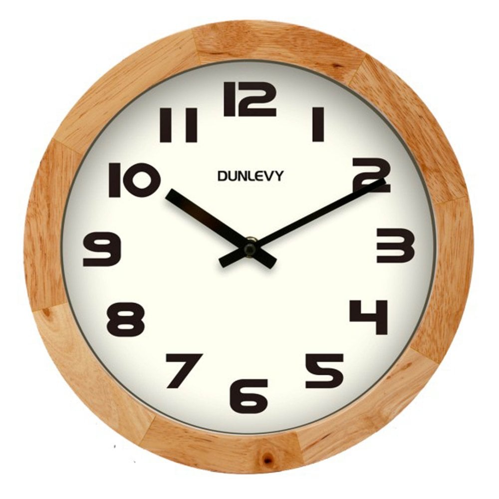 Dunlevy 10" Wood Round Wall Clock